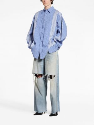 Chemise en coton à rayures oversize Balenciaga