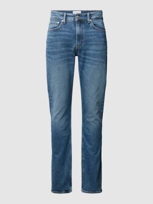 Jeansy skinny slim fit z kieszeniami Calvin Klein Jeans niebieskie