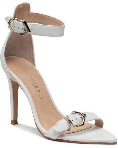 Sandale din piele elegante Eva Longoria - alb
