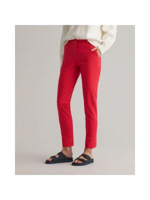 Pantalones chinos de raso Gant rojo