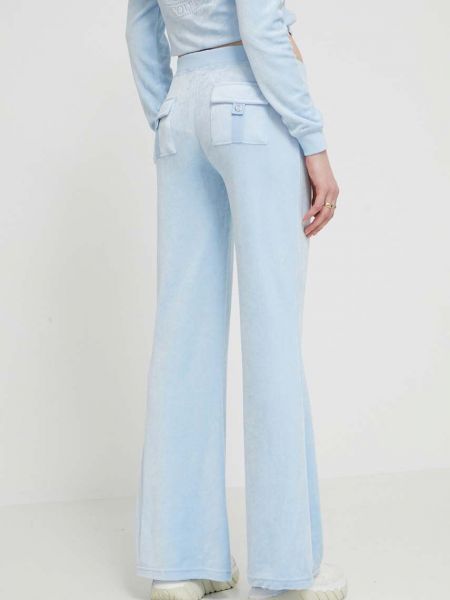Pantaloni sport din velur Juicy Couture albastru