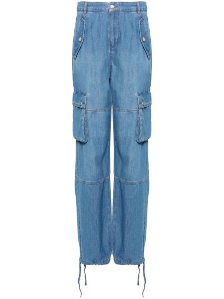 Džinsai aukštu liemeniu Moschino Jeans mėlyna