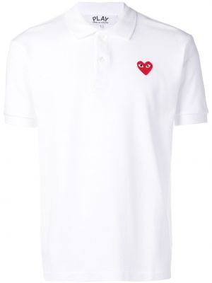 Поло тениска със сърца Comme Des Garçons Play бяло