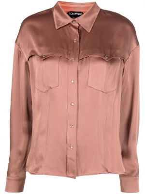 Сатенена риза Tom Ford розово