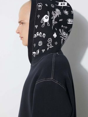 Pamučna hoodie s kapuljačom Taikan crna