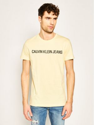 Tričko Calvin Klein Jeans žluté