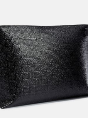 Bolso clutch de cuero Loewe negro