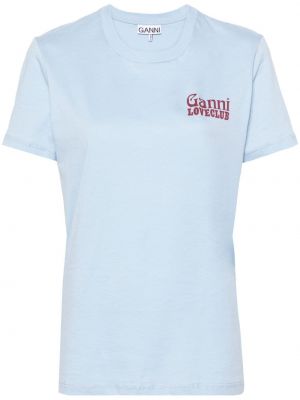 Kokvilnas t-krekls ar apdruku Ganni