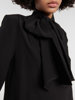 Blusa de seda Saint Laurent negro