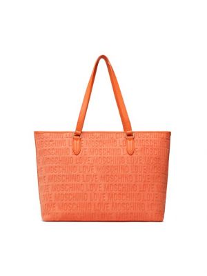 Τσάντα shopper Love Moschino πορτοκαλί