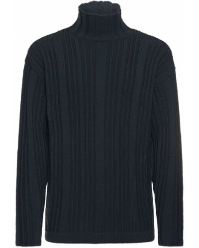 Вълнен пуловер Giorgio Armani синьо