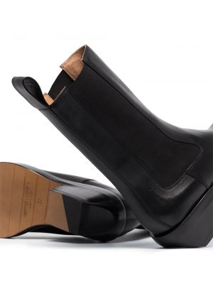 Kožené kotníkové boty Bottega Veneta černé