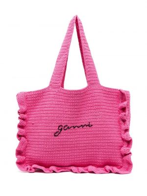 Chunky шопинг чанта Ganni розово
