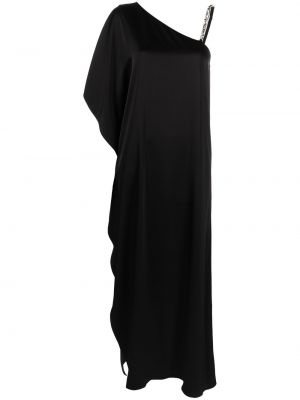 Křišťálové asymetrické večerní šaty Alice + Olivia černé