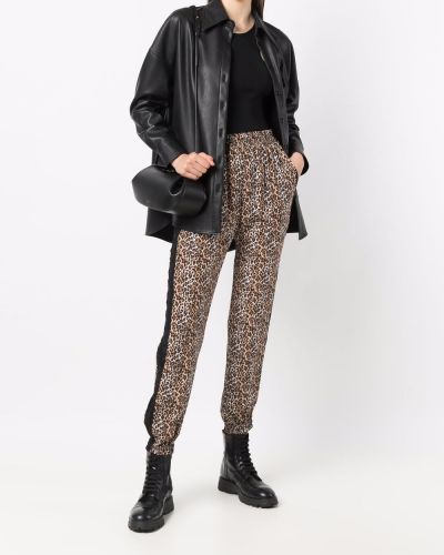 Pantalones rectos con estampado leopardo Gold Hawk