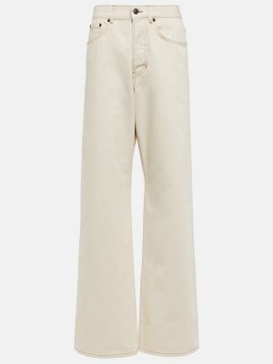 Straight fit džíny s vysokým pasem Dries Van Noten bílé
