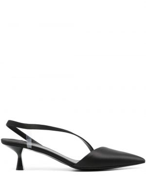 Сатенени полуотворени обувки Stella Mccartney черно