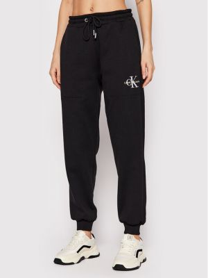 Sportinės kelnes slim fit Calvin Klein Jeans juoda