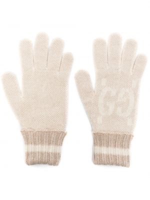Γάντια κασμιρένια Gucci λευκό
