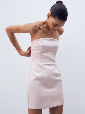 Платье без бретелек H&m розовое