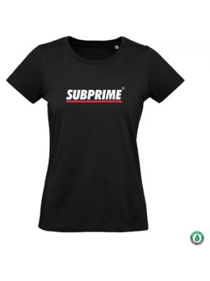 Czarna koszulka w paski z krótkim rękawem Subprime
