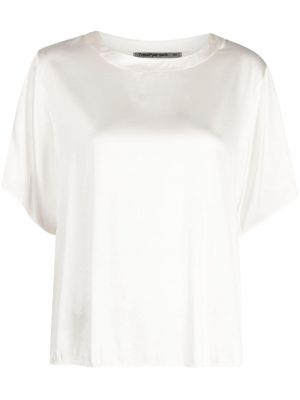 Saténové tričko Transit bílé