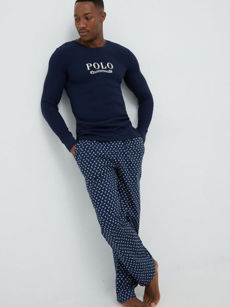 Pidžama s printom Polo Ralph Lauren plava