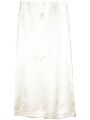 Satenska midi suknja Loulou Studio bijela