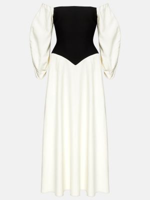 Hedvábné vlněné dlouhé šaty Gabriela Hearst bílé