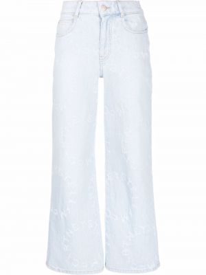 Straight fit džíny s oděrkami Stella Mccartney modré