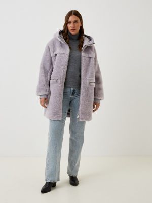 Куртка с мехом Le Monique фиолетовая