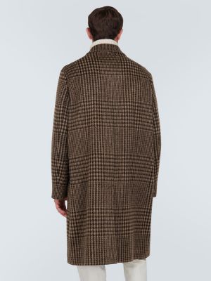 Manteau en laine en cachemire à carreaux Loro Piana marron