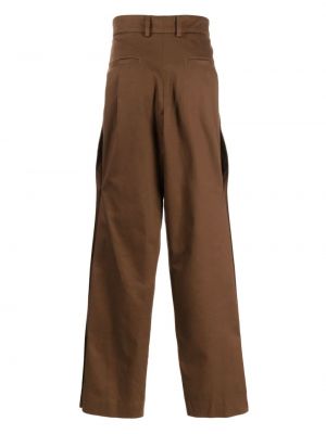 Pantalon droit en coton plissé Amiri marron