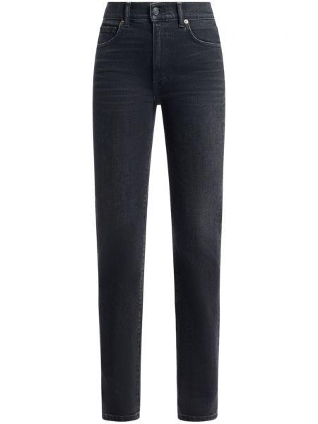 Straight fit džíny s vysokým pasem Tom Ford černé