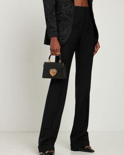 Kožená taška Dolce & Gabbana černá