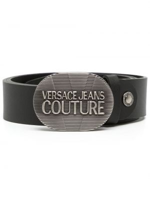 Leder gürtel mit schnalle Versace Jeans Couture schwarz
