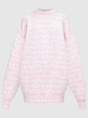 Шерстяной свитер Vetements розовый