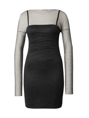 Φόρεμα με διαφανεια Gina Tricot μαύρο