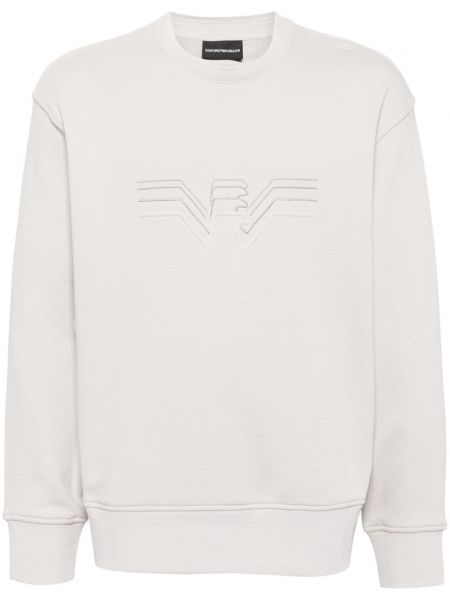 Sweatshirt mit stickerei Emporio Armani grau