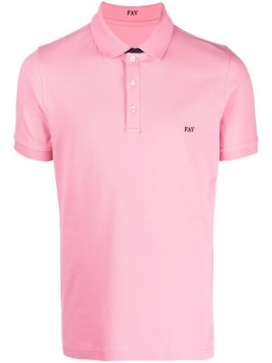 Polo με κέντημα Fay ροζ