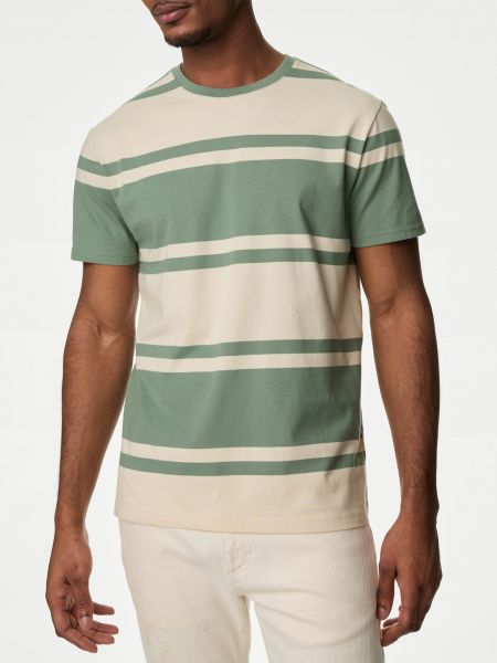 Pruhované tričko Marks & Spencer zelené