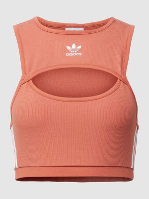 Crop top slim fit Adidas Originals pomarańczowy