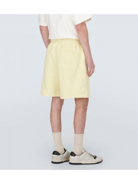 Pantalones cortos de algodón de tela jersey Gucci amarillo