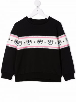 Bomull hettegenser for jenter Chiara Ferragni Kids svart