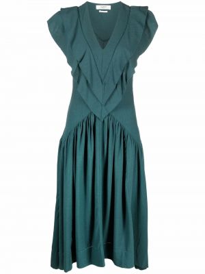 Zelené šaty ke kolenům Isabel Marant Etoile