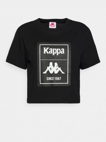 Czarna koszulka z nadrukiem Kappa