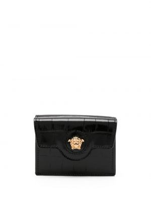 Usnjena denarnica Versace črna