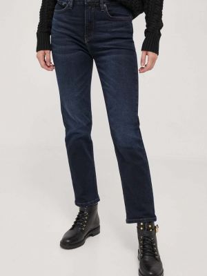 Proste jeansy z wysoką talią Lauren Ralph Lauren niebieskie
