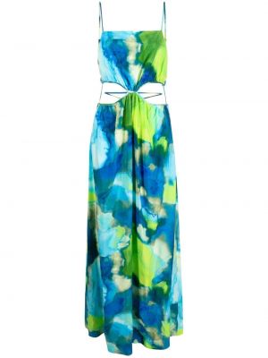 Midi šaty z nylonu na zip Jonathan Simkhai - modrá