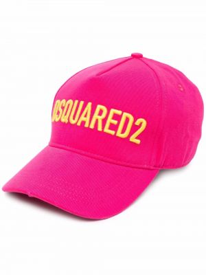 Cappello con visiera ricamato Dsquared2 rosa
